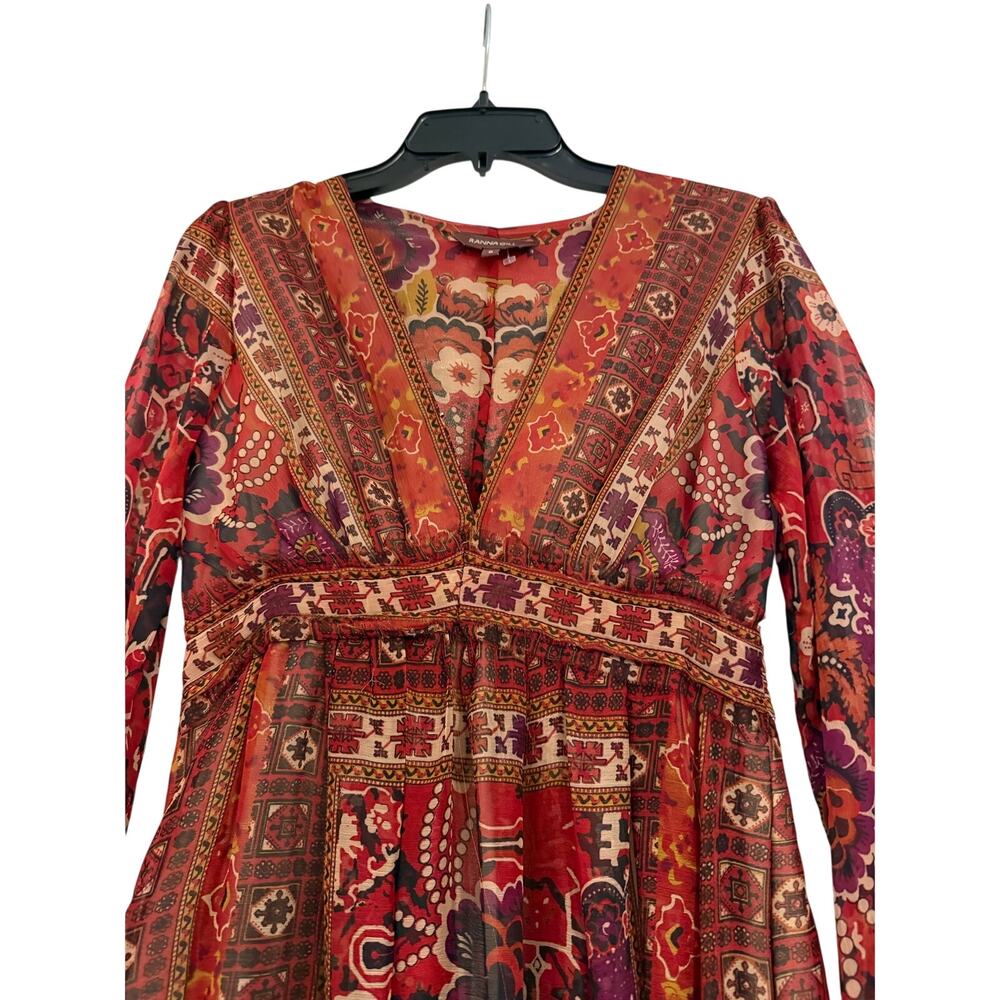 Ranna Gill Boho Floral Maxi Dress Size 0 - Picture 8 of 8